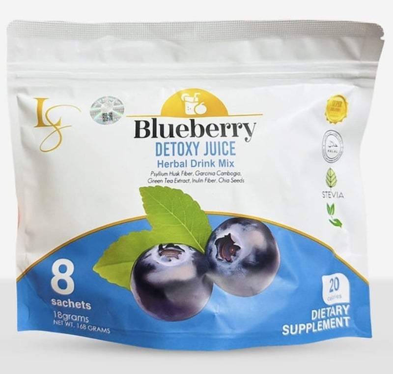 Blueberry Luxe Slim Blueberry Detoxy Juice (8 x 18g Sachets) - Image 1